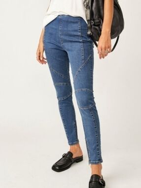 Free People We The Free Bella Moto Mid-Rise Skinny Jeans